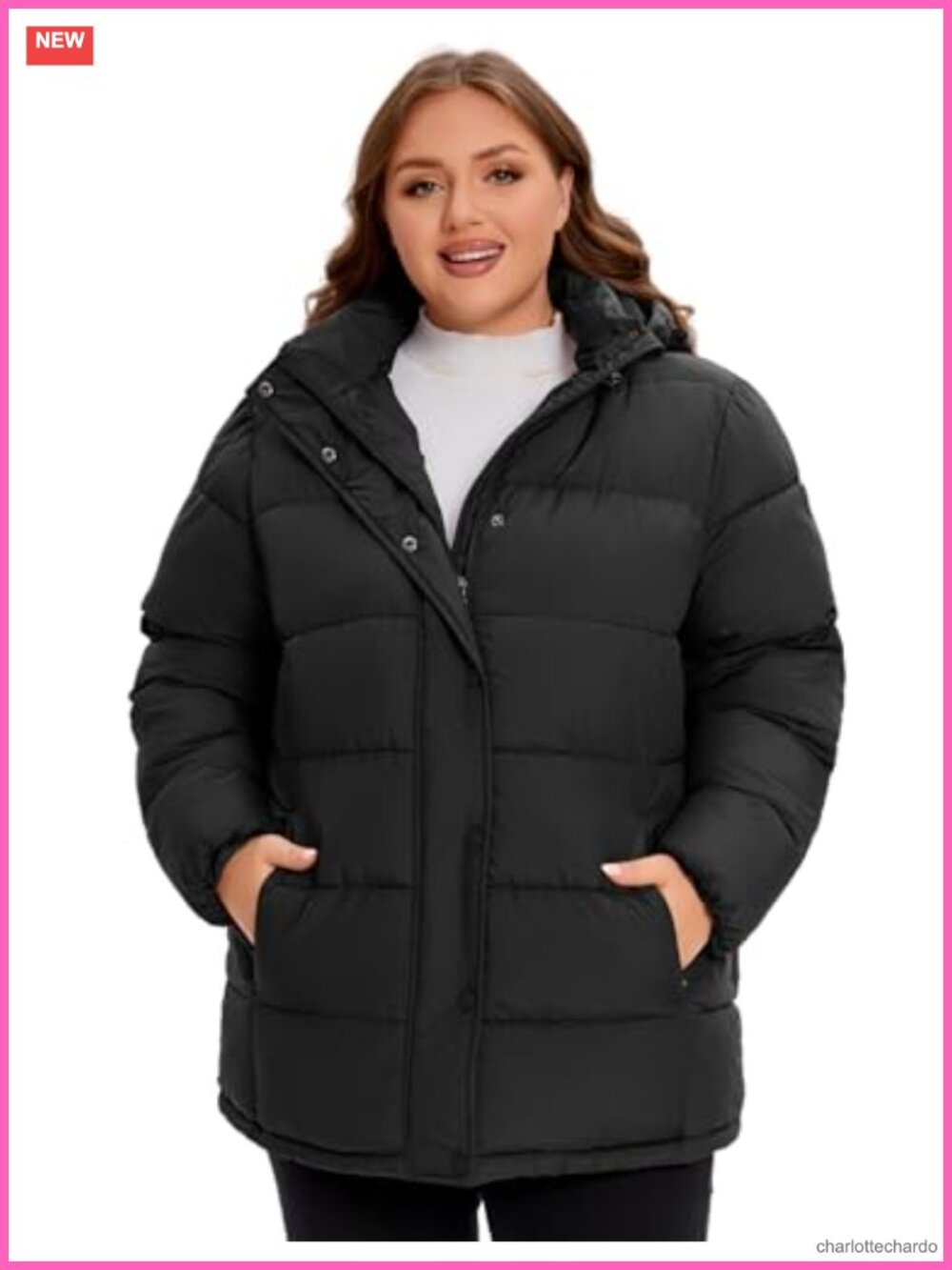 Plus Size Heavyweight Puffer Jacket Warm Winter Coat with Hood